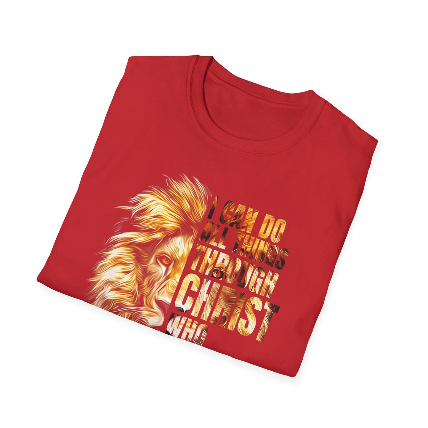 Faith-Inspired Lion T-Shirt, Christian Apparel, Inspirational Quote Shirt, Gifts for Believers, Motivational Tee
