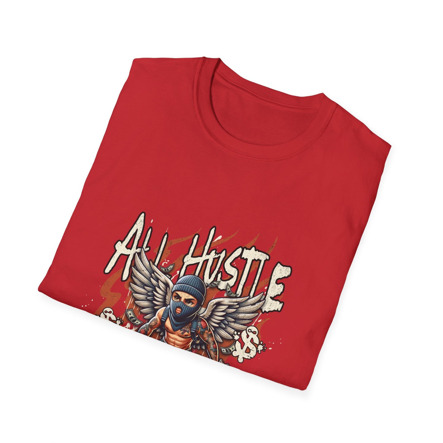 All Hustle No Luck Unisex Softstyle T-Shirt | Motivational Apparel, Graphic Tee, Casual Wear, Gift for Entrepreneurs, Streetwear