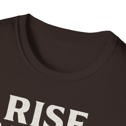 Unisex Skull Graphic Tee - Rise Above All, Unique Softstyle T-Shirt for Casual Wear, Gift for Friends, Trendy Streetwear