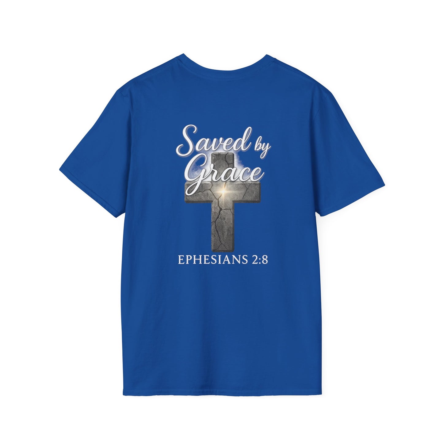 Christian Graphic Tee, Saved by Grace Shirt, Ephesians 2:8 T-Shirt, Unisex Faith Apparel, Inspirational Clothing