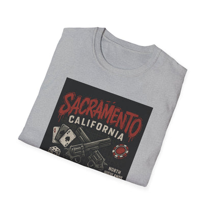 Sacramento Graphic Tee - Unisex Softstyle T-Shirt, California Apparel, Cool Casual Wear, Gift for Gamblers, Vintage Design