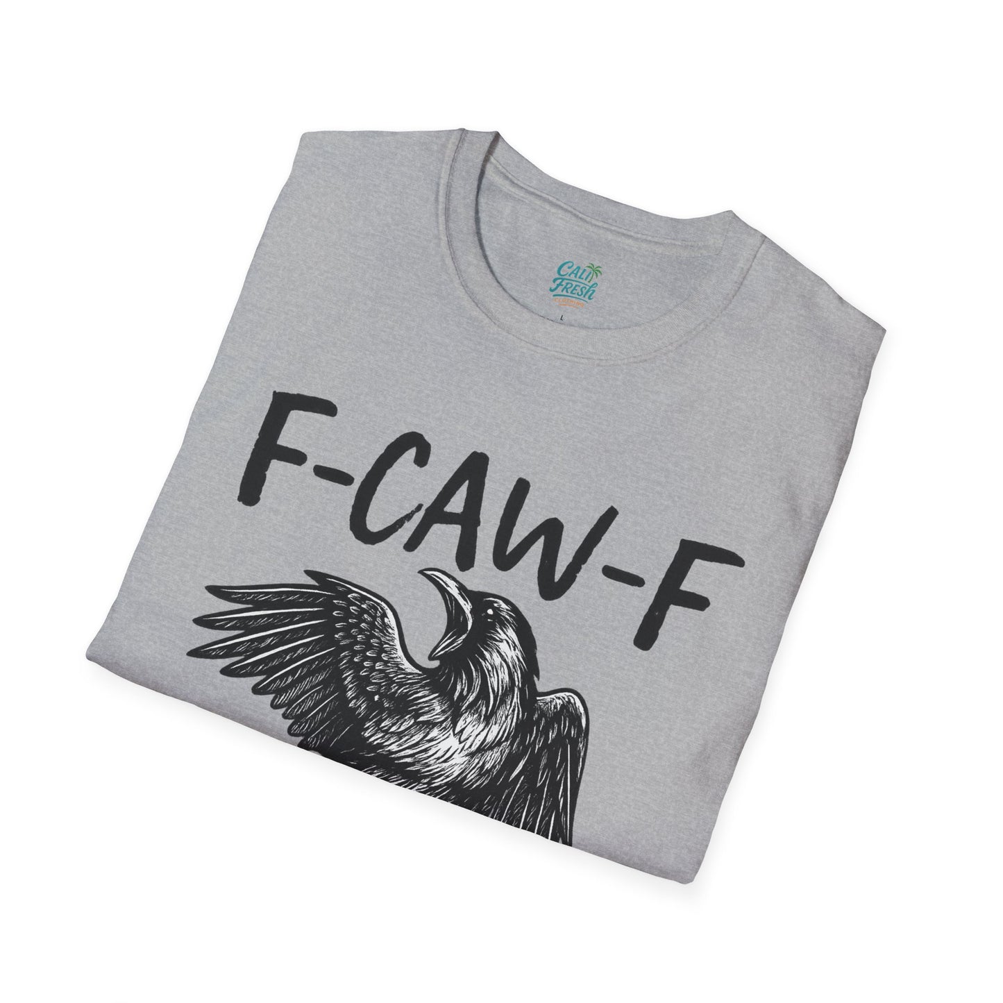 F-Caw-F Unisex Softstyle T-Shirt, Casual Graphic Tee, Gift for Bird Lovers, Unique Nature Shirt, Funny Animal Apparel