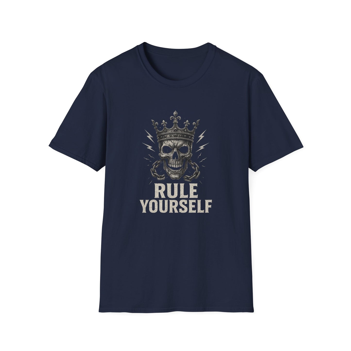 Skull Crown Unisex T-Shirt, Rule Yourself Apparel, Edgy Graphic Tee, Streetwear, Self-Empowerment Gift