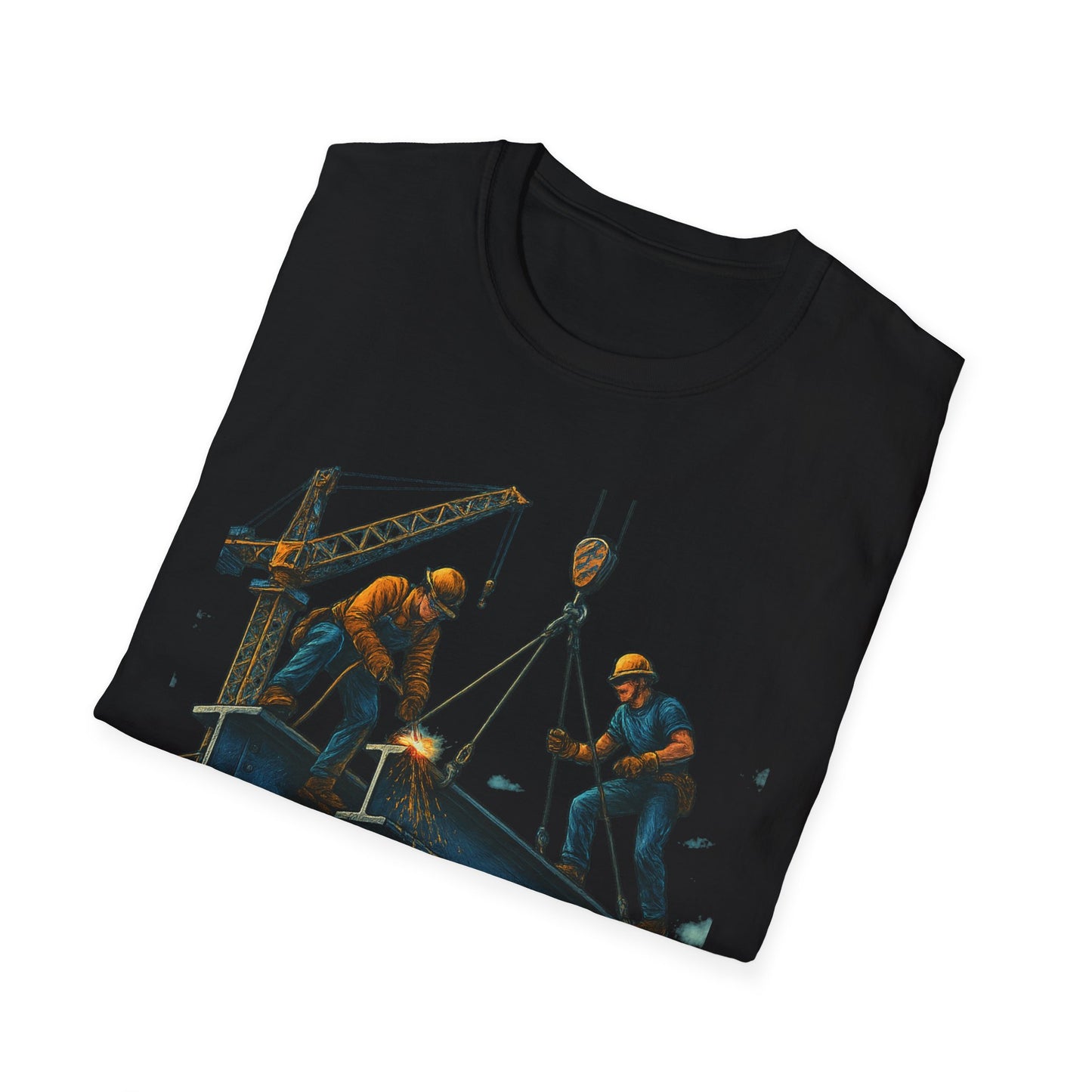 Steel Titans Unisex Softstyle T-Shirt | Construction Work Tee, Gift for Builders, Father's Day Shirt, Casual Workwear, Unique Graphic Tee