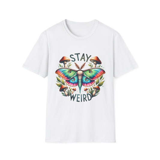 Stay Weird Unisex Softstyle T-Shirt - Fun Graphic Tee for Quirky Souls, Casual Wear, Gift for Birthday, Festival