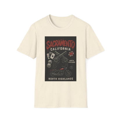 Sacramento Graphic Tee - Unisex Softstyle T-Shirt, California Apparel, Cool Casual Wear, Gift for Gamblers, Vintage Design