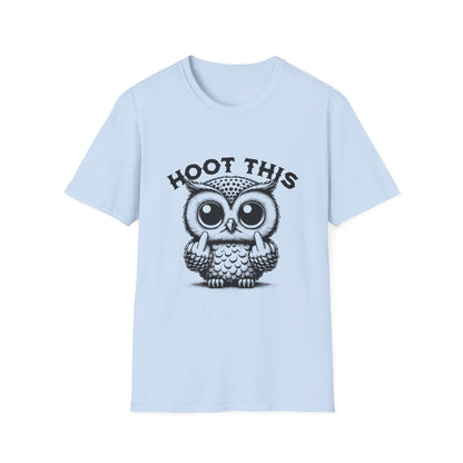 Hoot This Owl Graphic T-Shirt, Funny Tee for Animal Lovers, Gift for Birthdays, Casual Wear, Unisex Humor Shirt