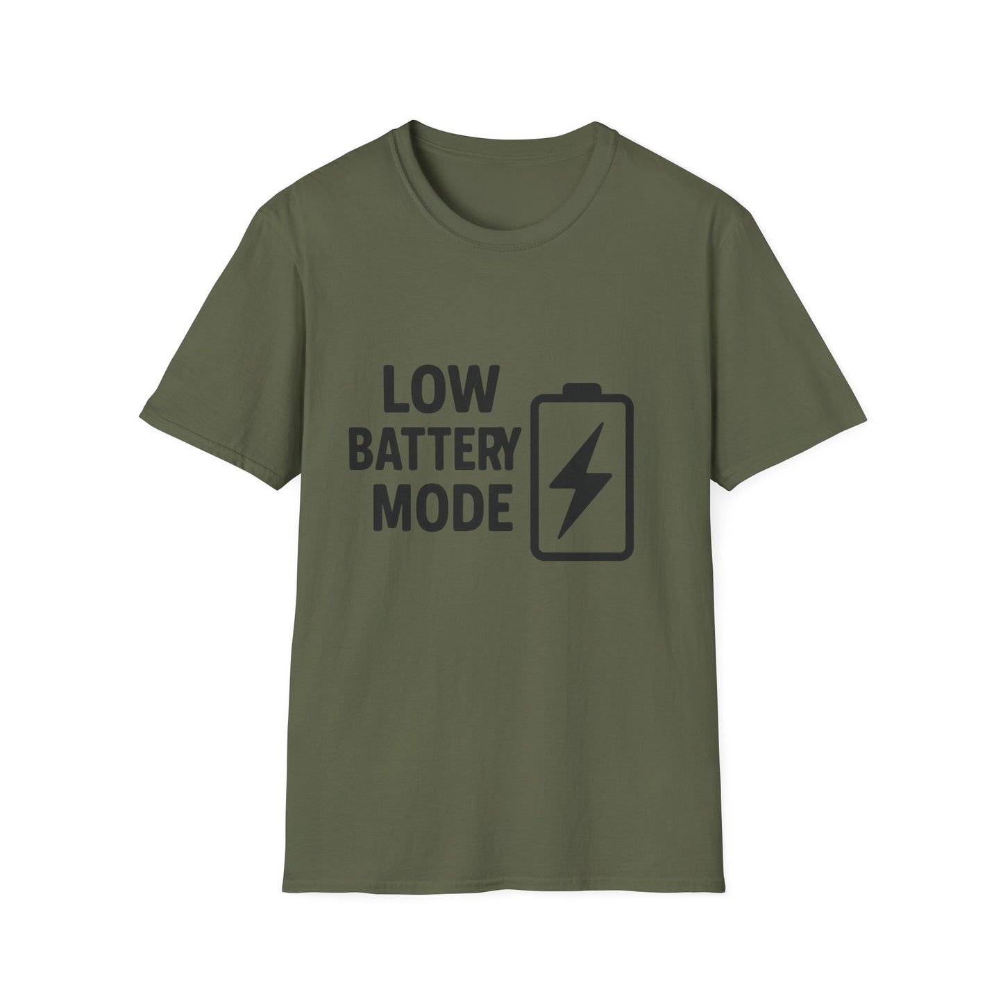 Low Battery Mode Unisex Softstyle T-Shirt, Gift for Tech Lovers, Casual Wear, Funny Tee, Great for Birthdays, Geek Culture