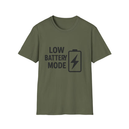 Low Battery Mode Unisex Softstyle T-Shirt, Gift for Tech Lovers, Casual Wear, Funny Tee, Great for Birthdays, Geek Culture