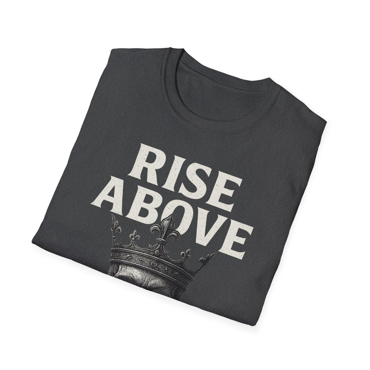 Unisex Skull Graphic Tee - Rise Above All, Unique Softstyle T-Shirt for Casual Wear, Gift for Friends, Trendy Streetwear