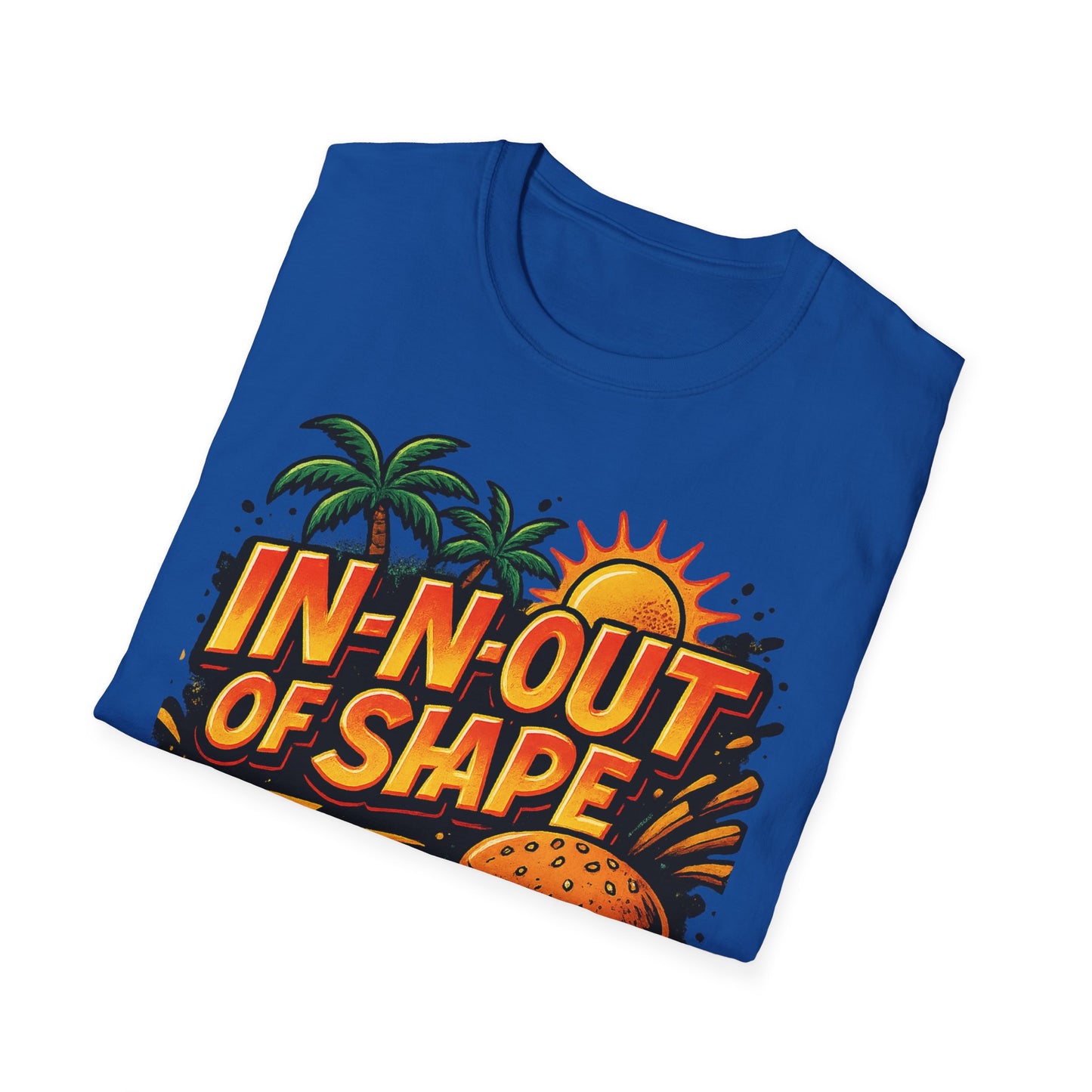 In-N-Out of Shape T-Shirt, Fun Graphic Tee, Perfect Gift for Food Lovers, Casual Wear, Summer Style