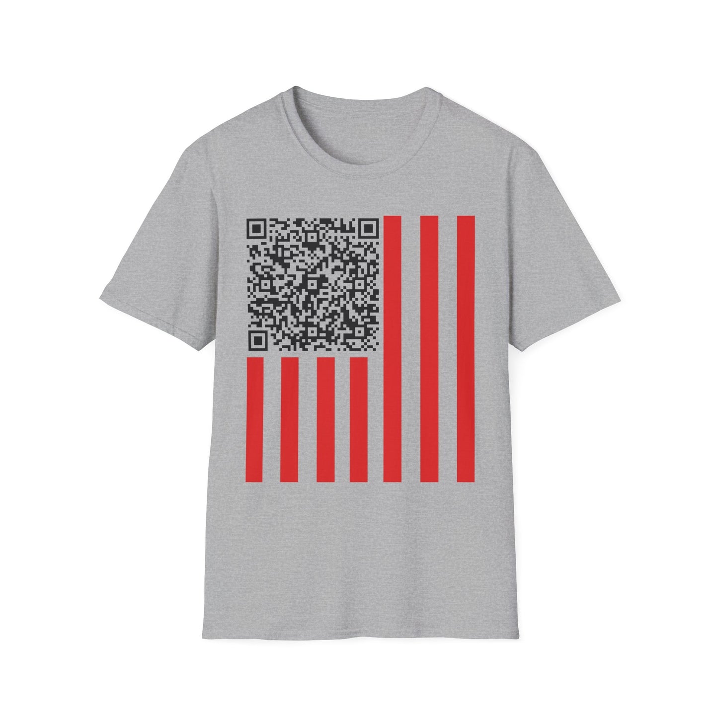 Patriotic QR Code Tee - Unisex Softstyle T-Shirt, Summer Wear, 4th of July, Casual Style, Graphic Tee, Gift Idea