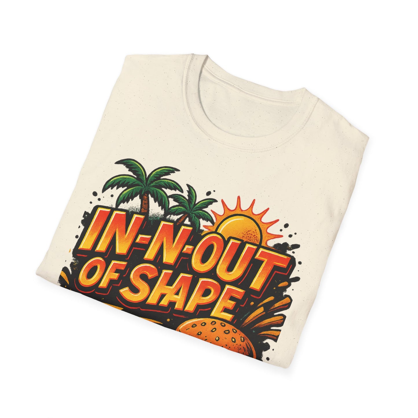 In-N-Out of Shape T-Shirt, Fun Graphic Tee, Perfect Gift for Food Lovers, Casual Wear, Summer Style