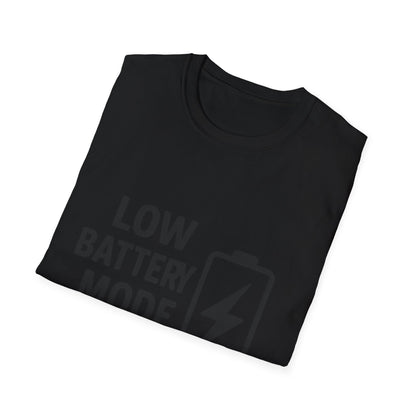 Low Battery Mode Unisex Softstyle T-Shirt, Gift for Tech Lovers, Casual Wear, Funny Tee, Great for Birthdays, Geek Culture