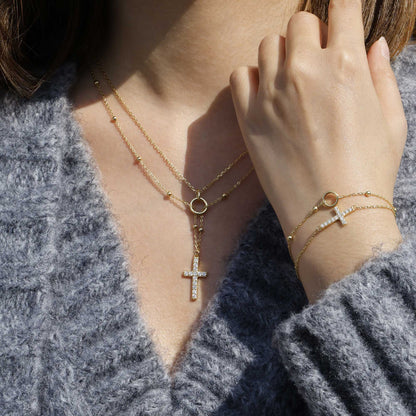 Gold Layered Cross Bracelet