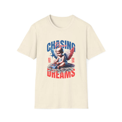 Chasing Dreams Unisex Softstyle T-Shirt, Motivational Tee, Gift for Dreamers, Casual Wear, Inspirational Apparel, Creative Spirit
