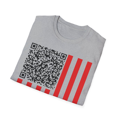 Patriotic QR Code Tee - Unisex Softstyle T-Shirt, Summer Wear, 4th of July, Casual Style, Graphic Tee, Gift Idea