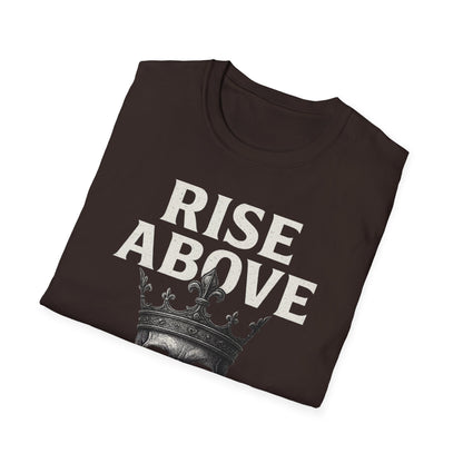 Unisex Skull Graphic Tee - Rise Above All, Unique Softstyle T-Shirt for Casual Wear, Gift for Friends, Trendy Streetwear