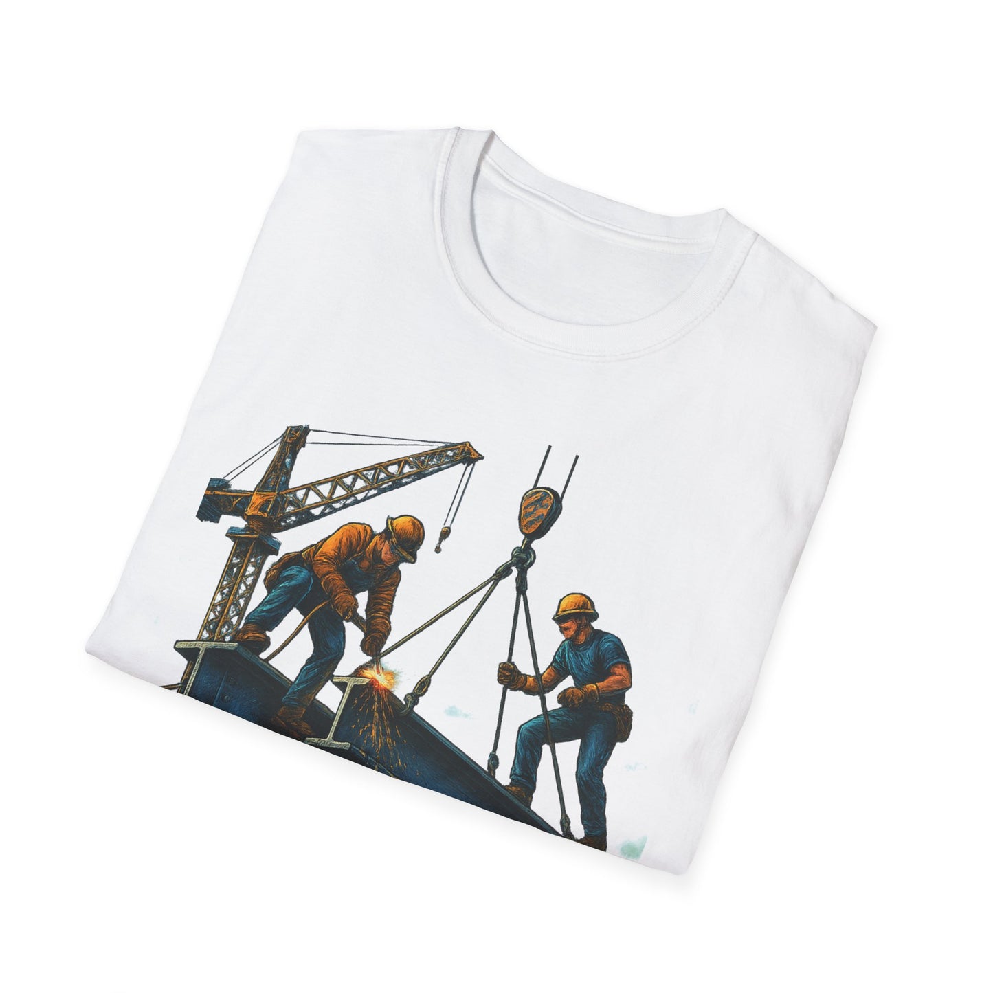 Steel Titans Unisex Softstyle T-Shirt | Construction Work Tee, Gift for Builders, Father's Day Shirt, Casual Workwear, Unique Graphic Tee