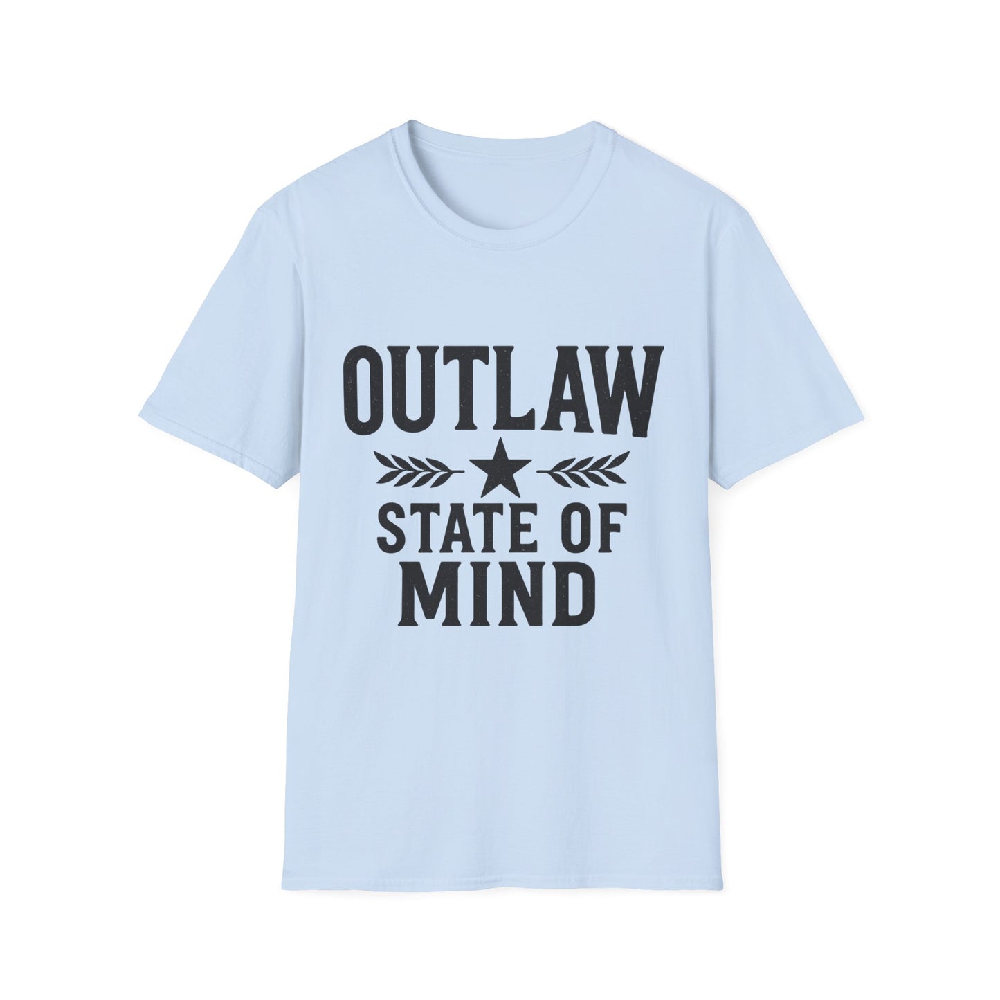 Unisex Outlaw State of Mind T-Shirt, Casual Tee, Gift for Rebels, Comfy Shirt, Festival Wear, Statement Apparel