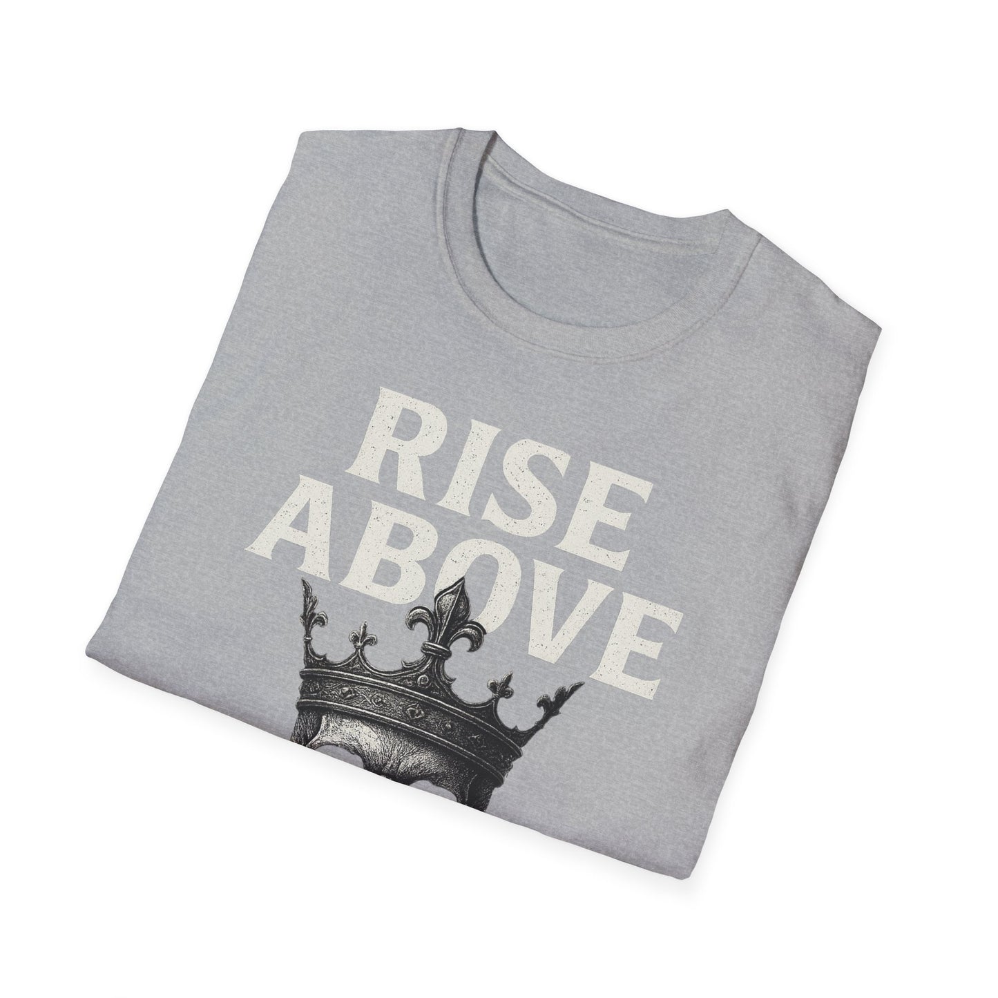 Unisex Skull Graphic Tee - Rise Above All, Unique Softstyle T-Shirt for Casual Wear, Gift for Friends, Trendy Streetwear