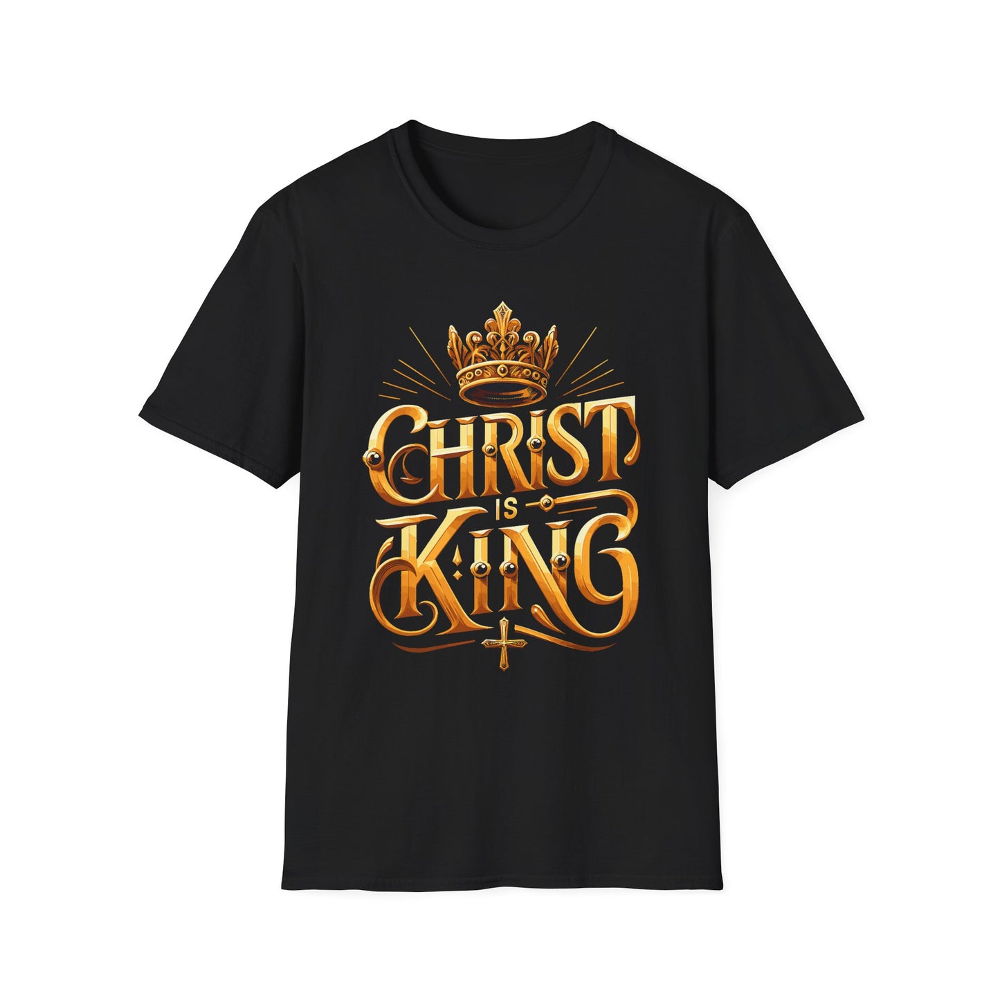 Christ is King Graphic T-Shirt, Faith-Based Tee, Unisex Softstyle Shirt, Christian Apparel, Inspirational Gift for Holidays