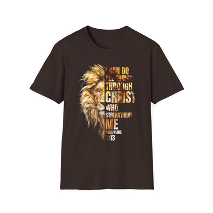 Faith-Inspired Lion T-Shirt, Christian Apparel, Inspirational Quote Shirt, Gifts for Believers, Motivational Tee