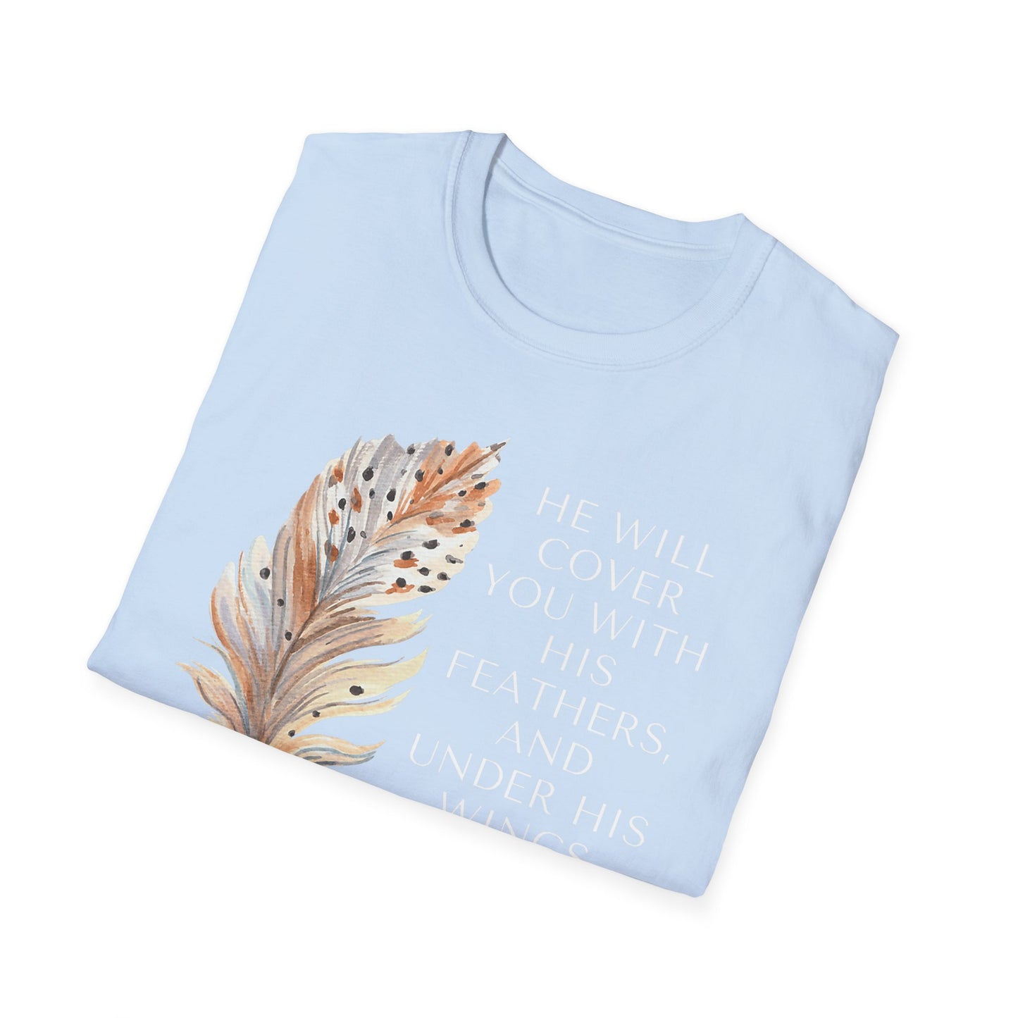 Faith-Inspired Unisex Softstyle T-Shirt – Psalm 91:4
