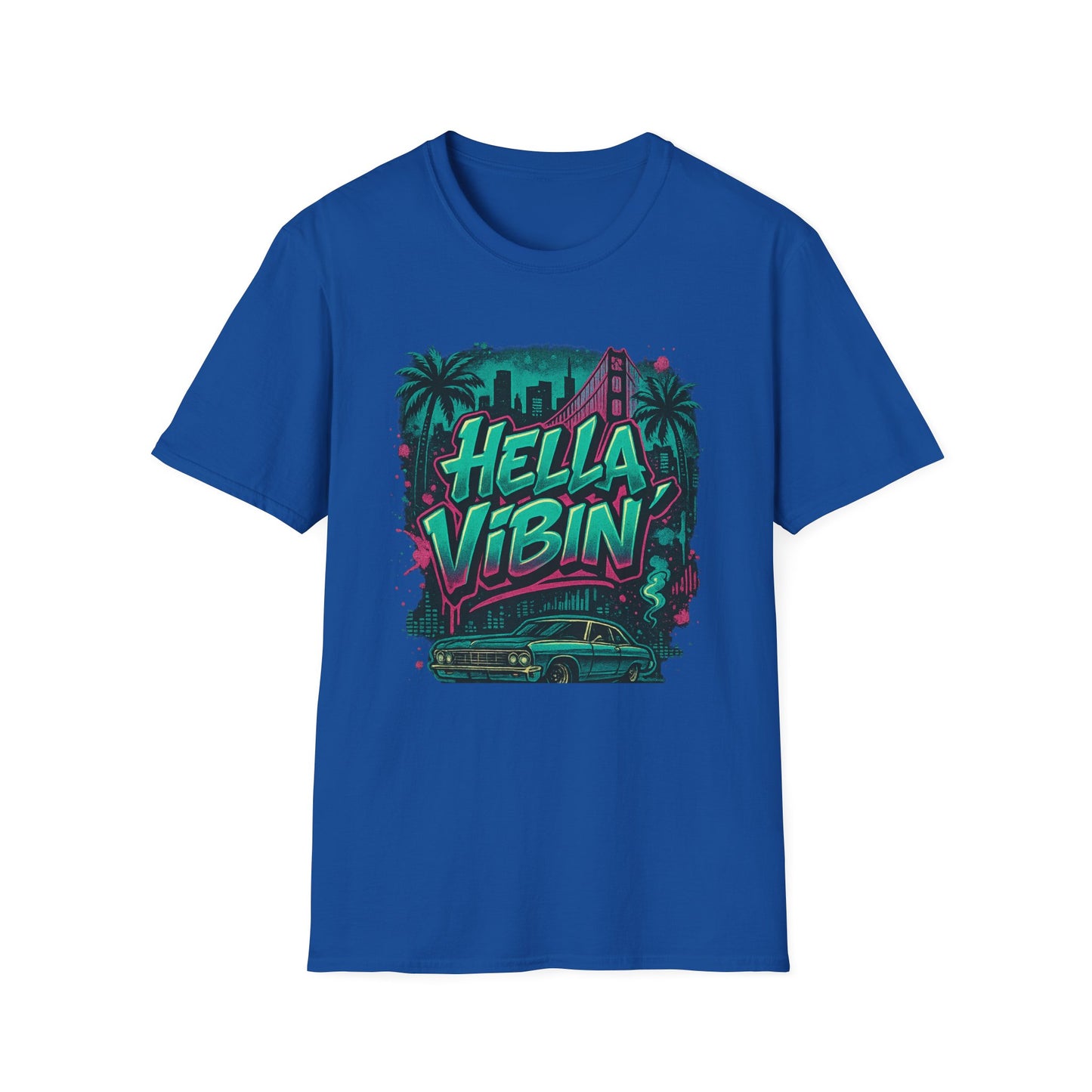 Hella Vibin' Unisex Softstyle T-Shirt, Summer Vibes, Festival Wear, Gift for Friends, Casual Lifestyle, Retro Design