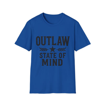 Unisex Outlaw State of Mind T-Shirt, Casual Tee, Gift for Rebels, Comfy Shirt, Festival Wear, Statement Apparel