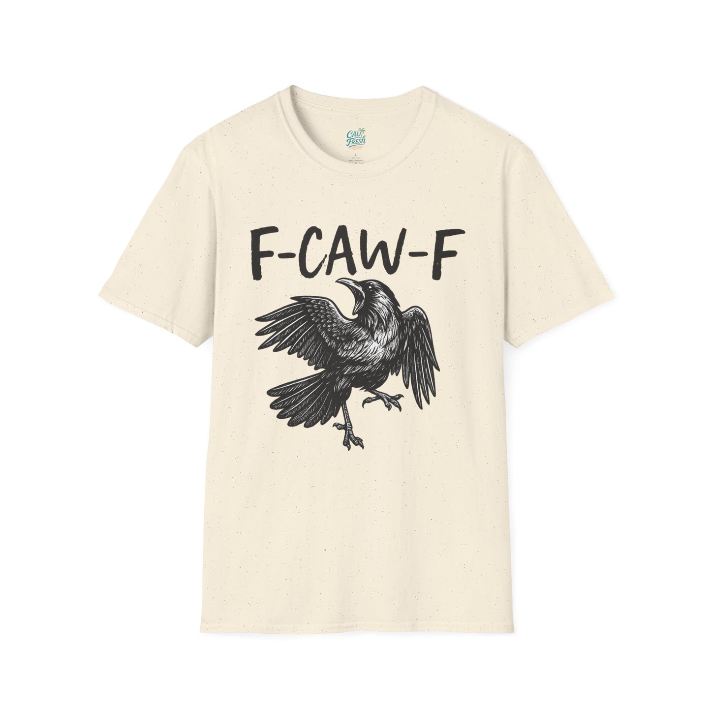 F-Caw-F Unisex Softstyle T-Shirt, Casual Graphic Tee, Gift for Bird Lovers, Unique Nature Shirt, Funny Animal Apparel