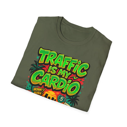 Traffic Is My Cardio T-Shirt, Fun Graphic Tee, Unisex Humor Shirt, Casual Wear, Gift for Drivers, Car Enthusiast Apparel