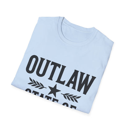 Unisex Outlaw State of Mind T-Shirt, Casual Tee, Gift for Rebels, Comfy Shirt, Festival Wear, Statement Apparel