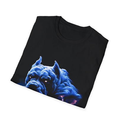 Blue Bulldog Art Unisex T-Shirt, Pet Lover Gift, Art Tee, Casual Wear, Unique Design, Animal Lover Apparel