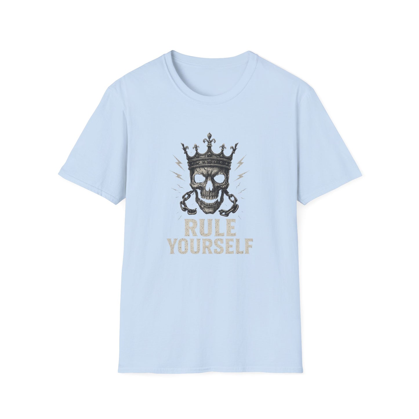 Skull Crown Unisex T-Shirt, Rule Yourself Apparel, Edgy Graphic Tee, Streetwear, Self-Empowerment Gift