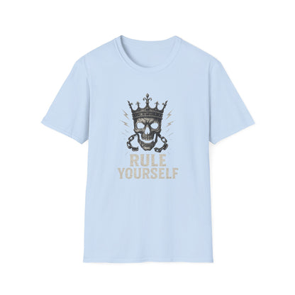 Skull Crown Unisex T-Shirt, Rule Yourself Apparel, Edgy Graphic Tee, Streetwear, Self-Empowerment Gift