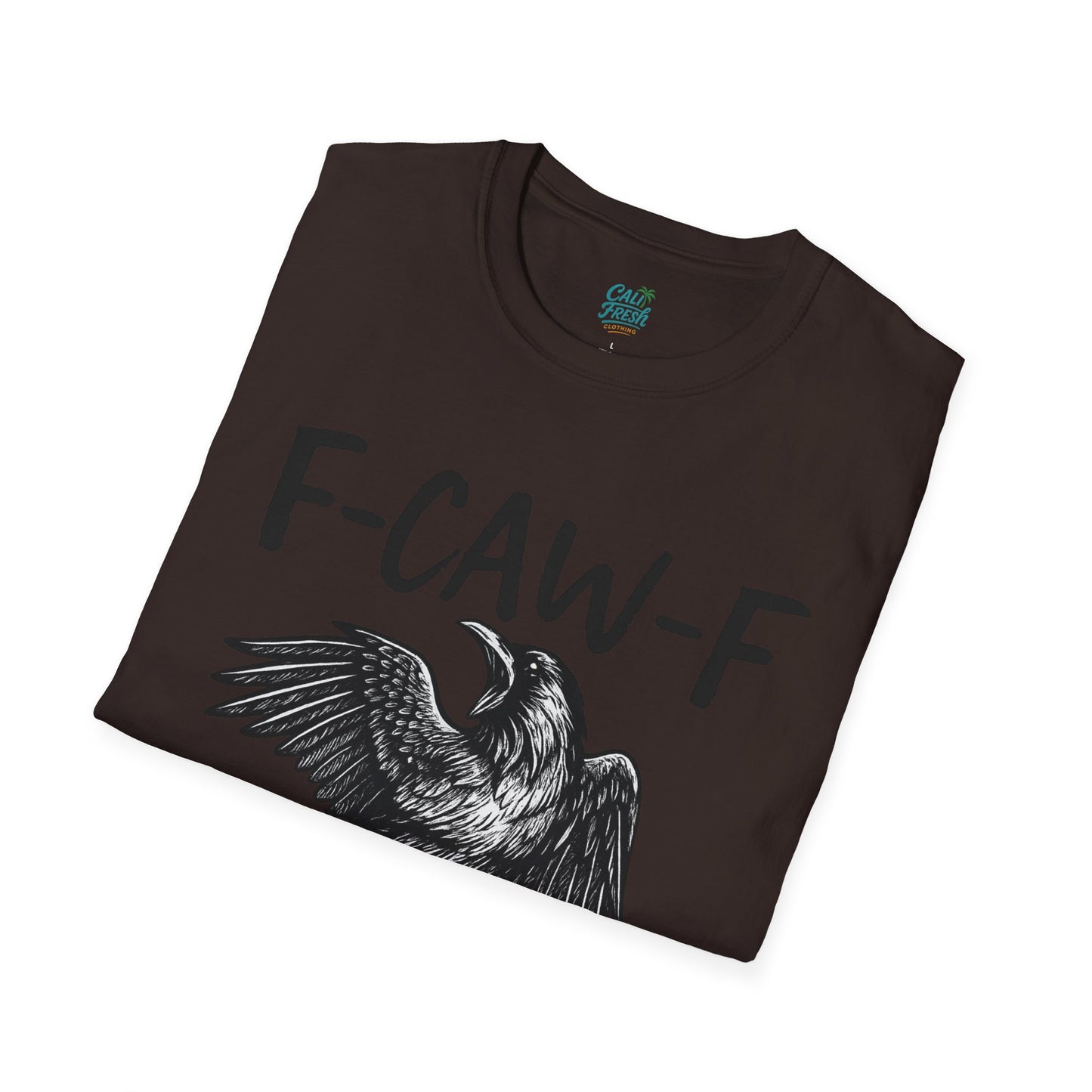 F-Caw-F Unisex Softstyle T-Shirt, Casual Graphic Tee, Gift for Bird Lovers, Unique Nature Shirt, Funny Animal Apparel