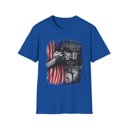 Patriotic Graphic T-Shirt - Unisex Softstyle Tee, Faith-Inspired Apparel, 4th of July, Memorial Day, Inspirational Gift