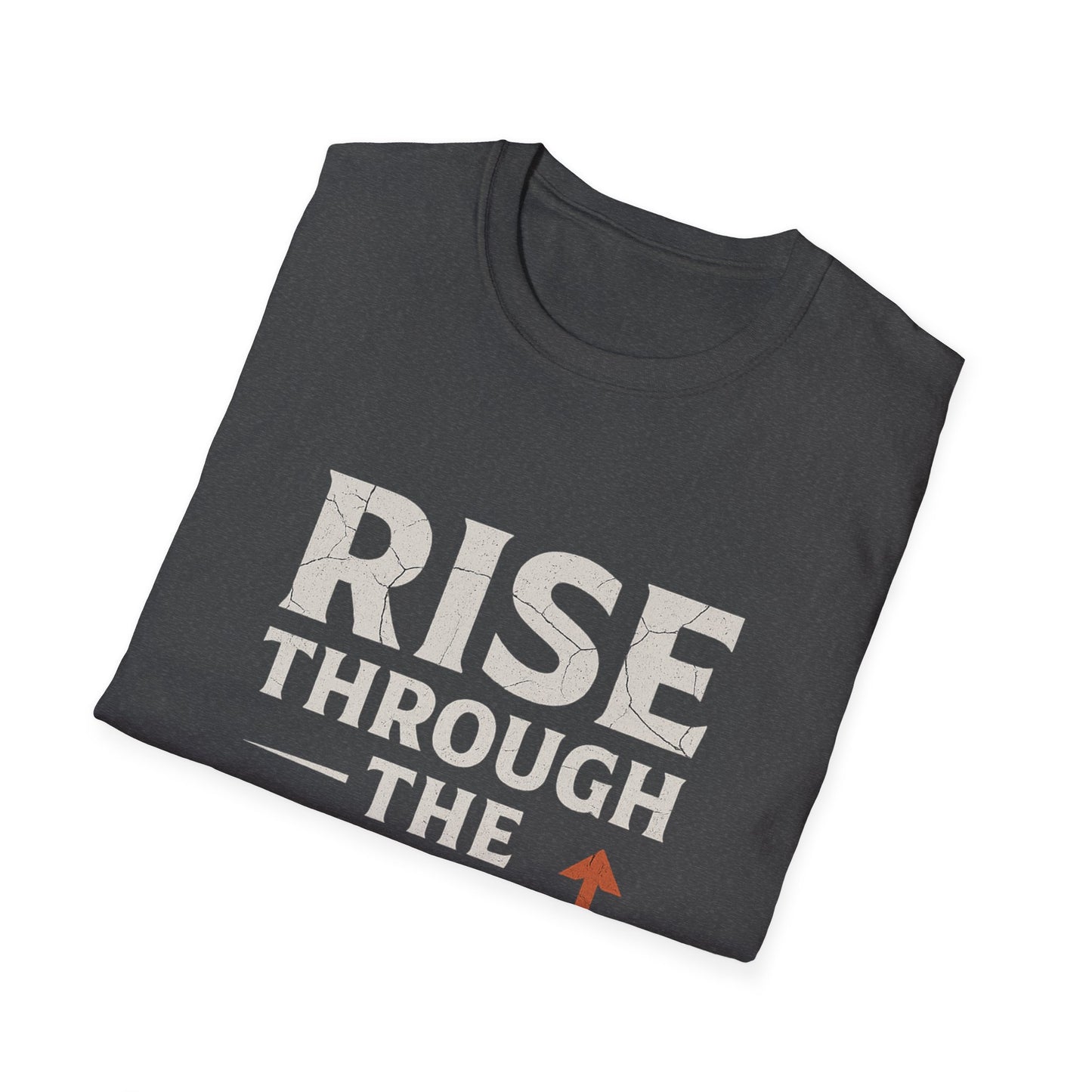 Inspirational Unisex Softstyle T-Shirt - Rise Through the Wreckage, Motivational Gift, Casual Wear, Workout Shirt, Uplifting Message Tee