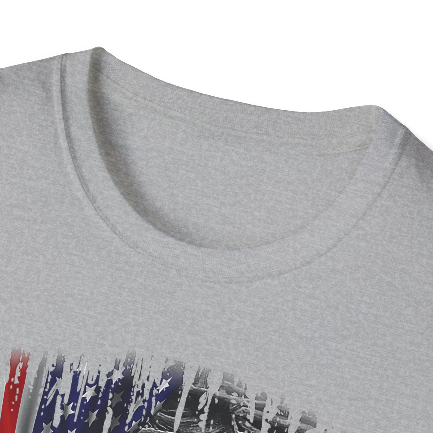 Patriotic Graphic T-Shirt - Unisex Softstyle Tee, Faith-Inspired Apparel, 4th of July, Memorial Day, Inspirational Gift