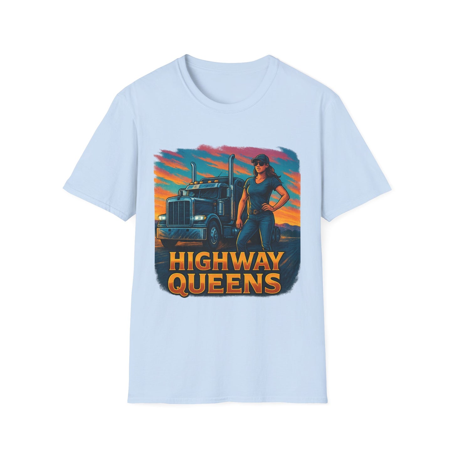 Highway Queens Unisex T-Shirt, Truck Driver Tee, Road Trip Shirt, Casual Gift, Women's Empowerment Apparel