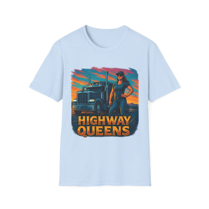 Highway Queens Unisex T-Shirt, Truck Driver Tee, Road Trip Shirt, Casual Gift, Women's Empowerment Apparel