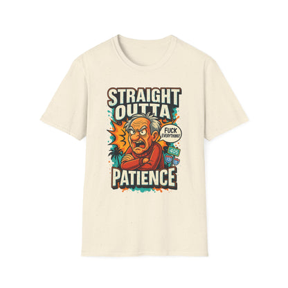 Unisex Graphic T-Shirt, Funny Quote Tee, Straight Outta Patience Shirt, Casual Wear, Gifts for Him/Her