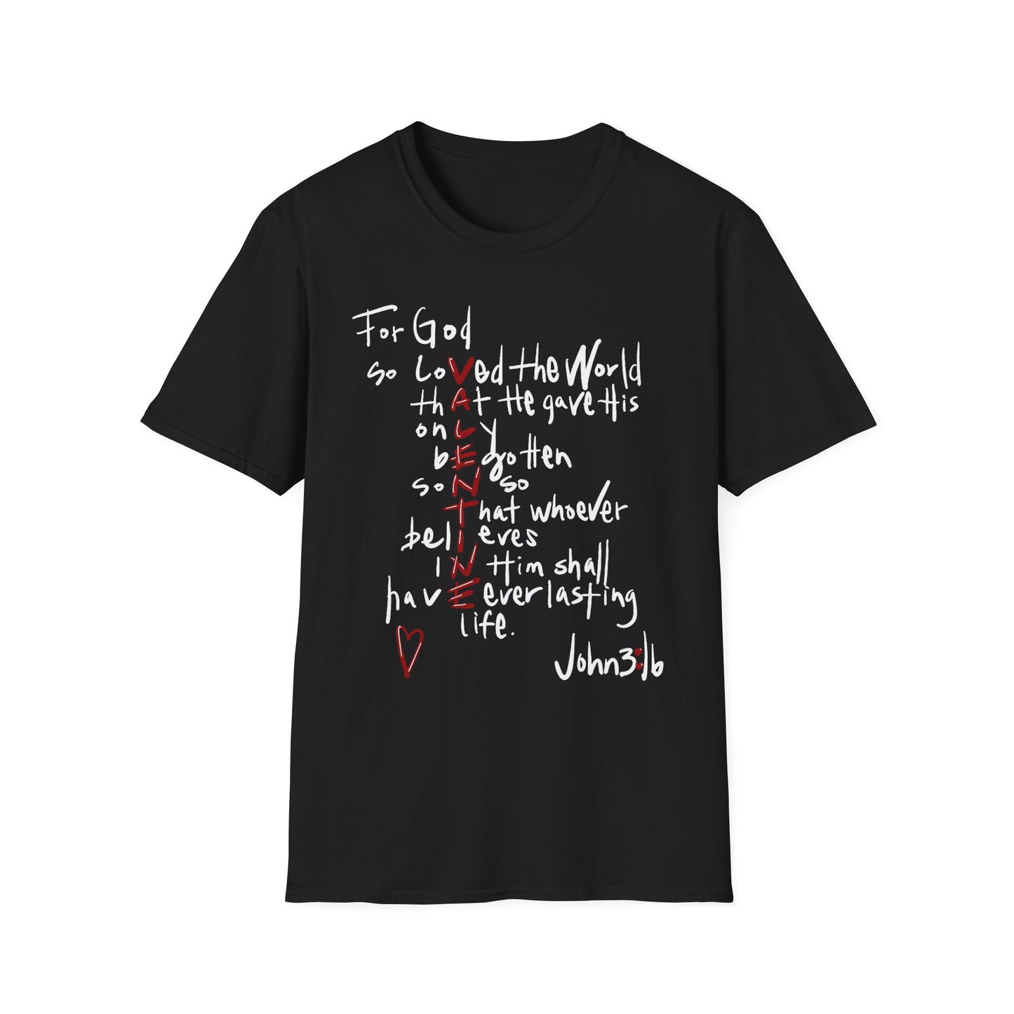Faith-Inspired Unisex Softstyle T-Shirt - John 3:16 Love Graphic