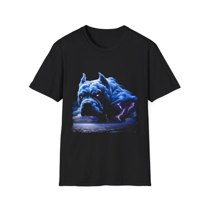 Blue Bulldog Art Unisex T-Shirt, Pet Lover Gift, Art Tee, Casual Wear, Unique Design, Animal Lover Apparel