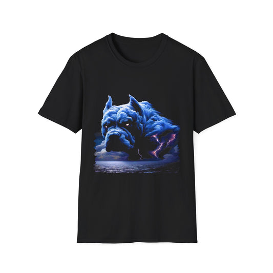 Blue Bulldog Art Unisex T-Shirt, Pet Lover Gift, Art Tee, Casual Wear, Unique Design, Animal Lover Apparel