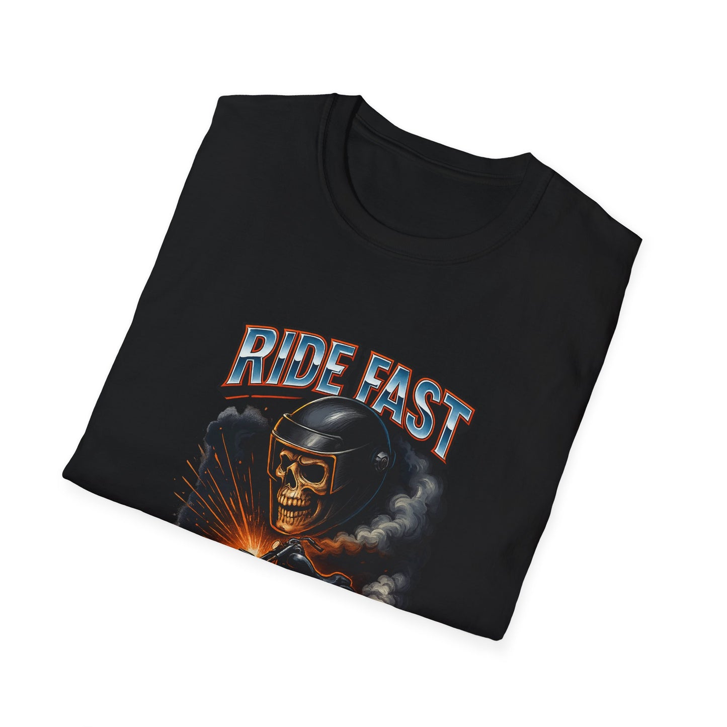 Ride Fast, Die Last Graphic Tee - Unisex Softstyle T-Shirt, Biker Gift, Motorcycle Apparel, Casual Wear, Ride Culture Shirt