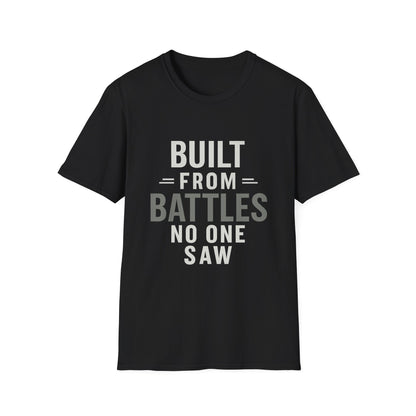 Resilient Spirit Unisex T-Shirt - Built from Battles Inspiration, Motivational Tee, Gift for Strength, Everyday Wear, Inspirational Apparel