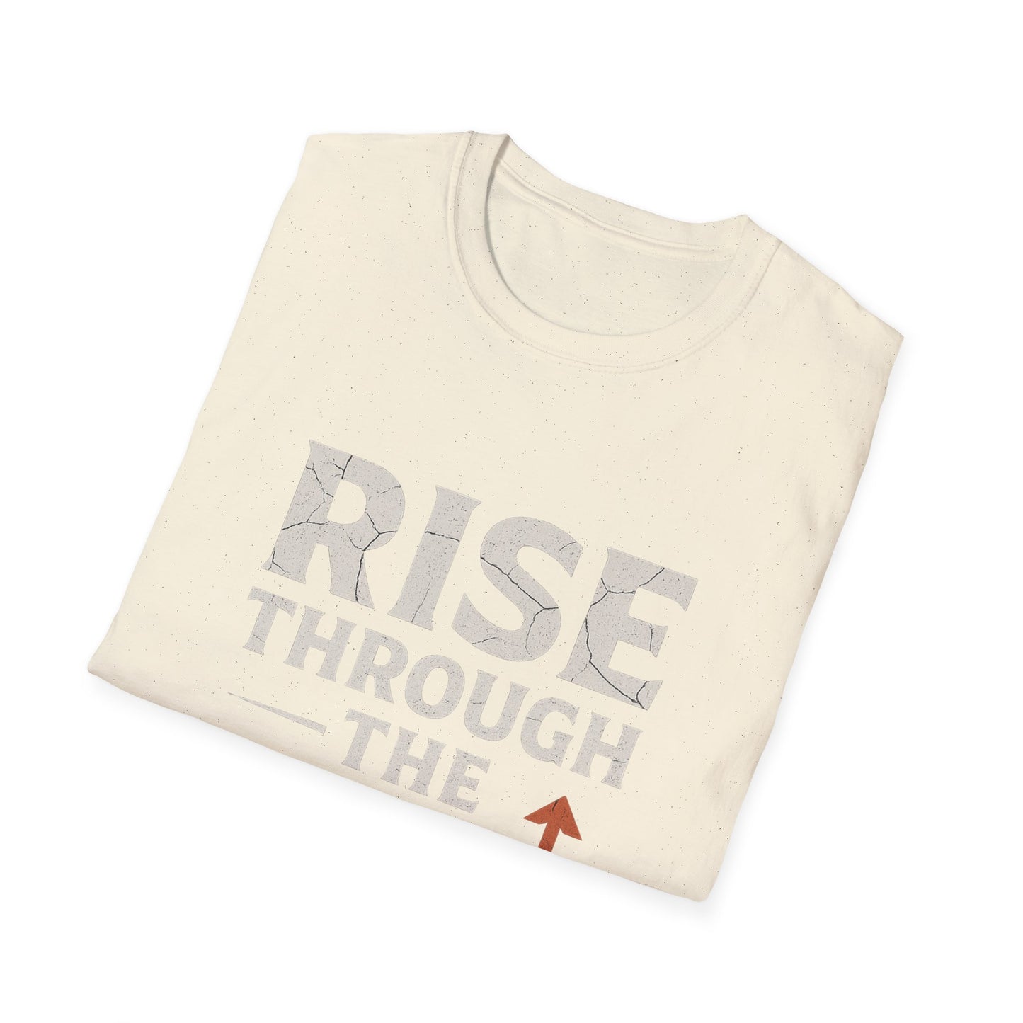 Inspirational Unisex Softstyle T-Shirt - Rise Through the Wreckage, Motivational Gift, Casual Wear, Workout Shirt, Uplifting Message Tee