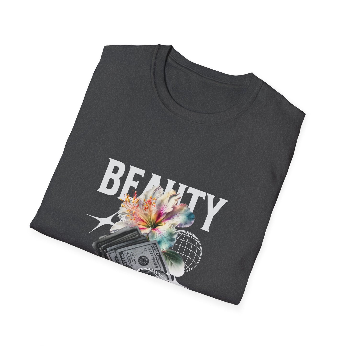 Floral Beauty & Money T-Shirt, Unisex Graphic Tee, Nature Inspired Shirt, Gift for Art Lovers, Casual Wear
